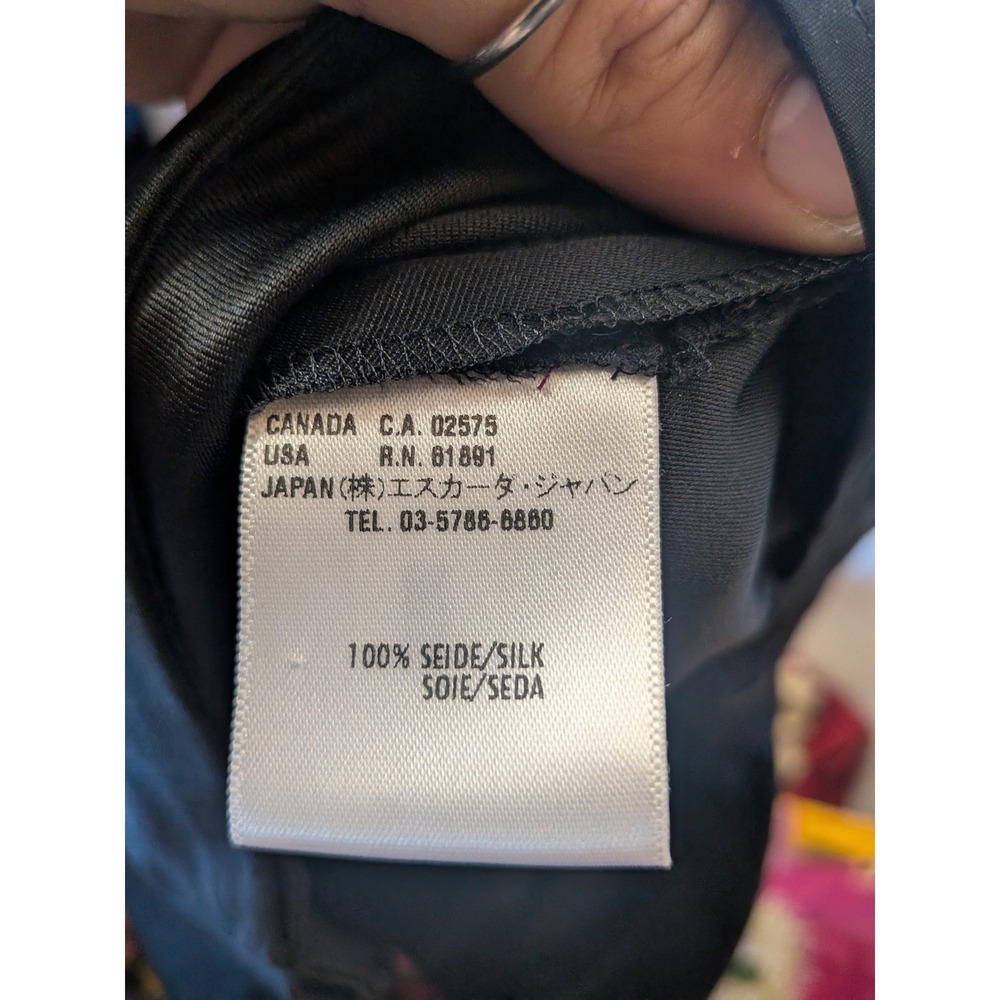 Escada Black 100% Silk Wide Leg Trousers Pants Size 38 Made in Slovenia - Picture 7 of 11